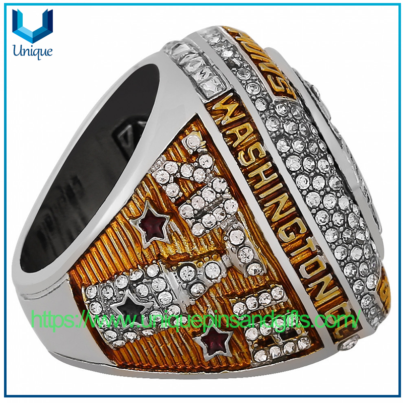 Custom Designed NHL 2018 Washington Capitals Championship Finger Ring Ice Hockey League Alloy Men's Finger Ring