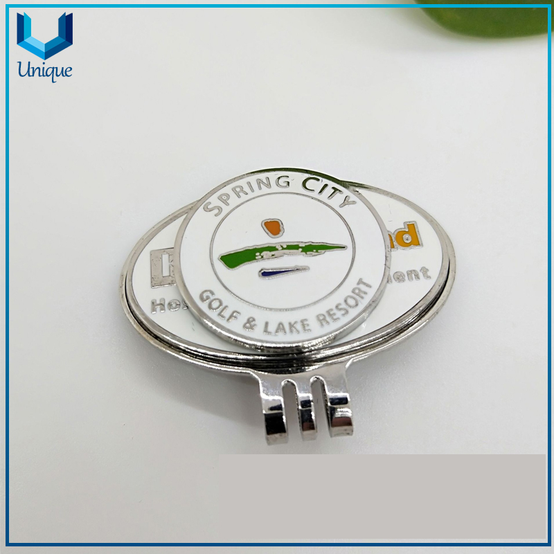  Fashion Creative Metal Golf Ball Marker with Magnetic Hat Clip in Set with Blister Card Gift Box Packing for Promotional gifts