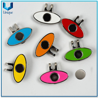 Metal Nickel Golf Hatclip, Customize Soft Enamel Golf Cap Clip, Golf Ballmarker Hatclip with Magnet for Promotional Gifts