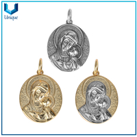 factory Wholesale Custom Design Religious Figure Necklace gold Rhodium plated Belief Holy Mary 925 silver pendant,Two tone Plating Necklace Pendant