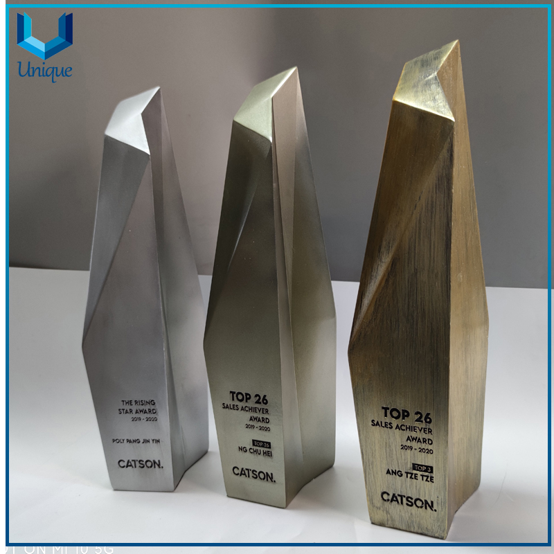 30cm Height Resin Trophy, Silver, Antique Brass Plating Medal Trophy, Anniversary Souvenir Crafts, Customize Design Metal Plaque