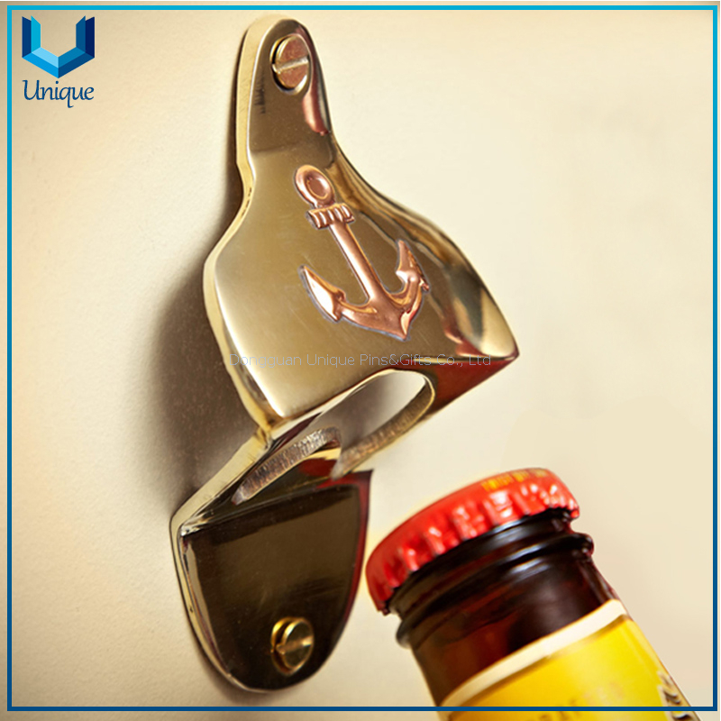Best Sale Promotional Gifts,Custom Logo Zinc Alloy Nickel Plating Beer Botter Opener, Wall Mounted Wall Bottle Opener 