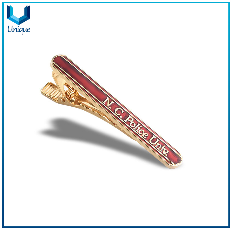 24K Gold Plating Cufflink Tie Pin, Soft Cloisonne Tie Bar, Customize Design Collar Bar for Promotional Gifts