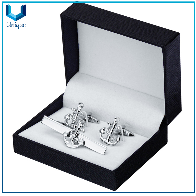 China Wholesale Gold Plated 3D Anchor Cufflink with Gift Box Packing, Die Cast Zinc Alloy Military Cufflink for Sounvenir Gifts