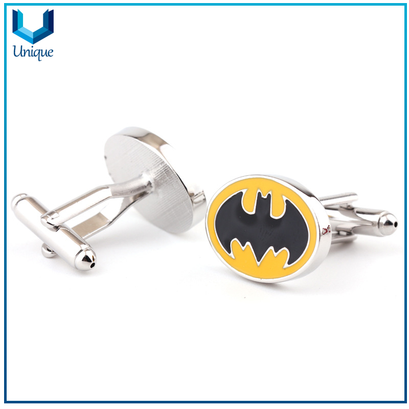 Customize Design Cufflink, Soft Enamel Cufflink with Bat Logo, Fashion Wedding Tie Pin & Cufflink, Fashion Jewelry Cufflink