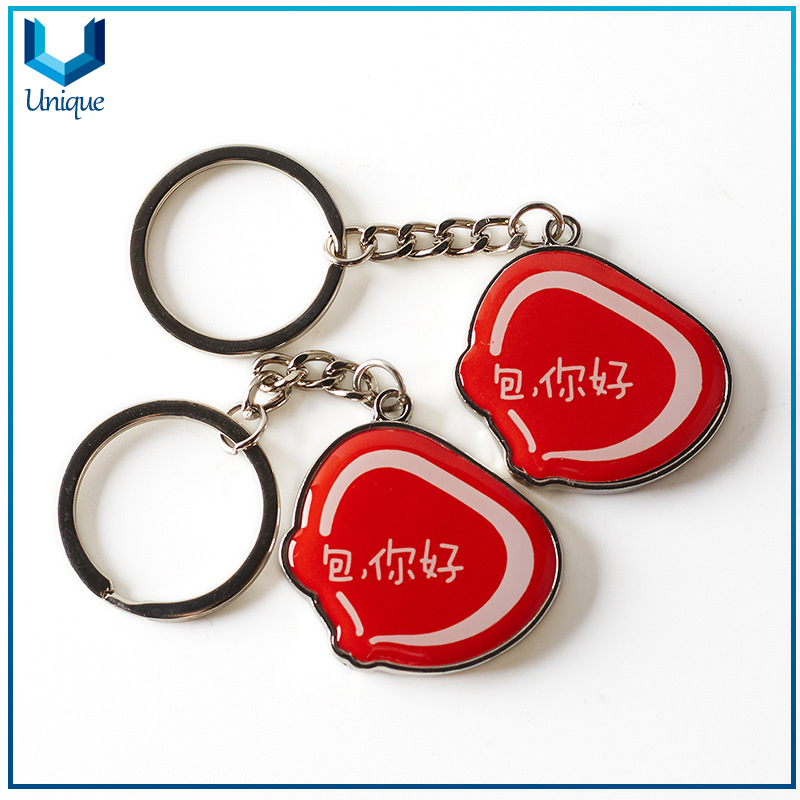 Cheap Funny Cute Metal keychain with Printing logo & Epoxy, Custom Printing Logo Metal Keychain for Decoration accessory Festival Gifts