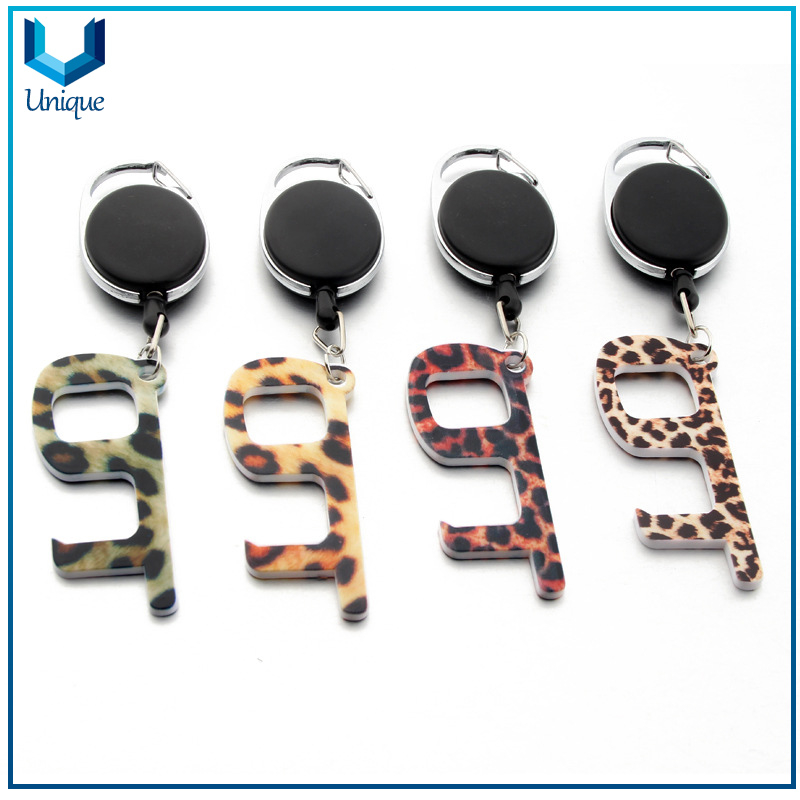 Multifunction Keychain, Bottler Opener Metal Keychain, Door opener Keyring, Customize Logo Metal keychain with badge Reel 