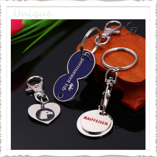 Unique Fashion Token con Keychain, Metal Enamel Trolley Cart Tokey Coin Keychain Customize for Gifts