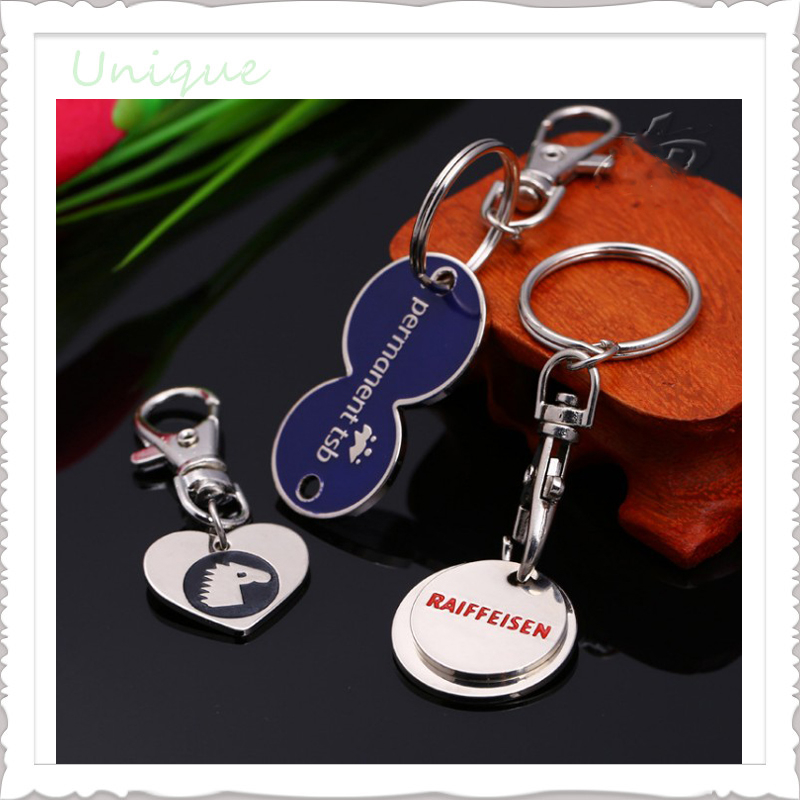Unique Fashion Token con Keychain, Metal Enamel Trolley Cart Tokey Coin Keychain Customize for Gifts