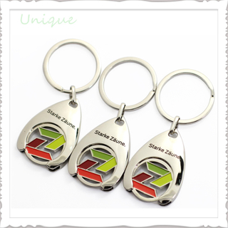Custom Design High Quality Metal Shopping Trolley Token Coin, Keychain w/ Token coin for Promotional Gifts