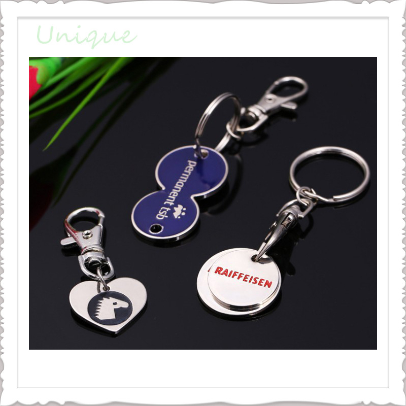 Unique Fashion Token con Keychain, Metal Enamel Trolley Cart Tokey Coin Keychain Customize for Gifts