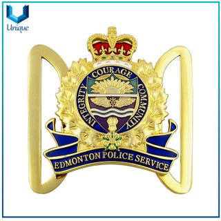 Customize Crown Waist Buckle, Gold Military Police 3D Buckle, High Quality Enamel Leather Belt Buckle for Promotional Gifts