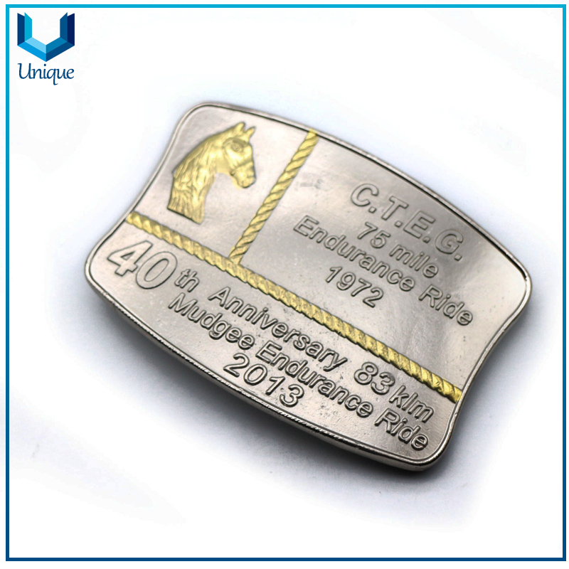 Riding Competition Souvenir Award Gifts, Customize Metal Buckle in Two Tone, Cheap Belt Buckle for Promotional Gifts