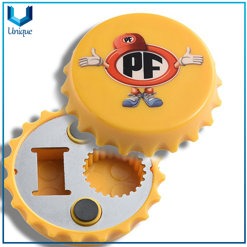 Custom Made Round Bottle Cap Shape Metal Bottle Opener, Fashion Beer Bottle Opener for Promotional Gifts