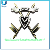 Customized Metal Badge 3D Gold-plated Emblem with Pakistani National Flag Logo