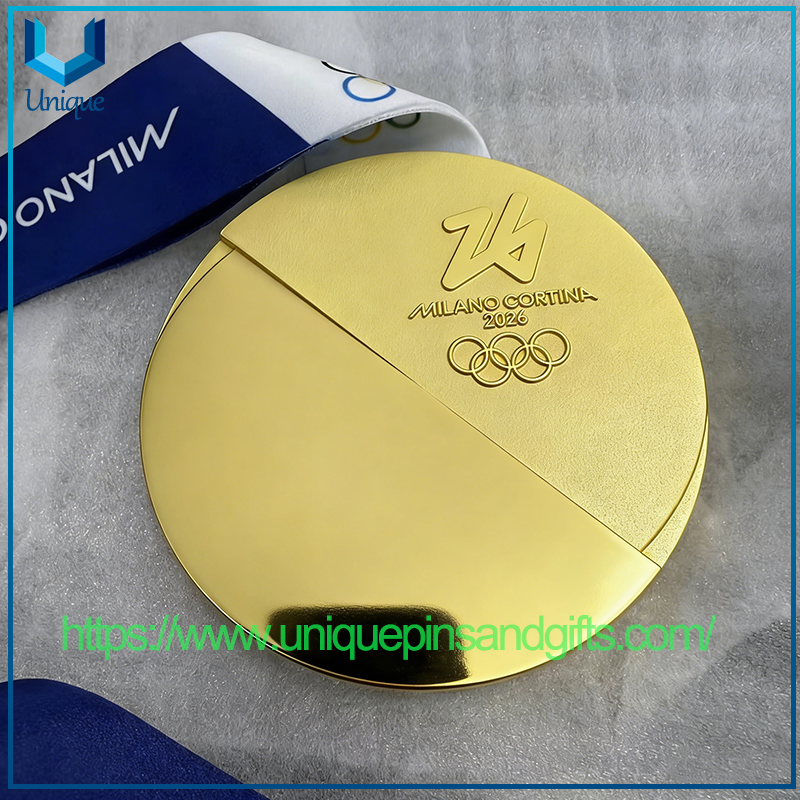 High Quality Custom 2026 Milano Cortina Track Field Sports Events Metal 3D Gold Silver Brass Medals, Custom Medal/ Medallion