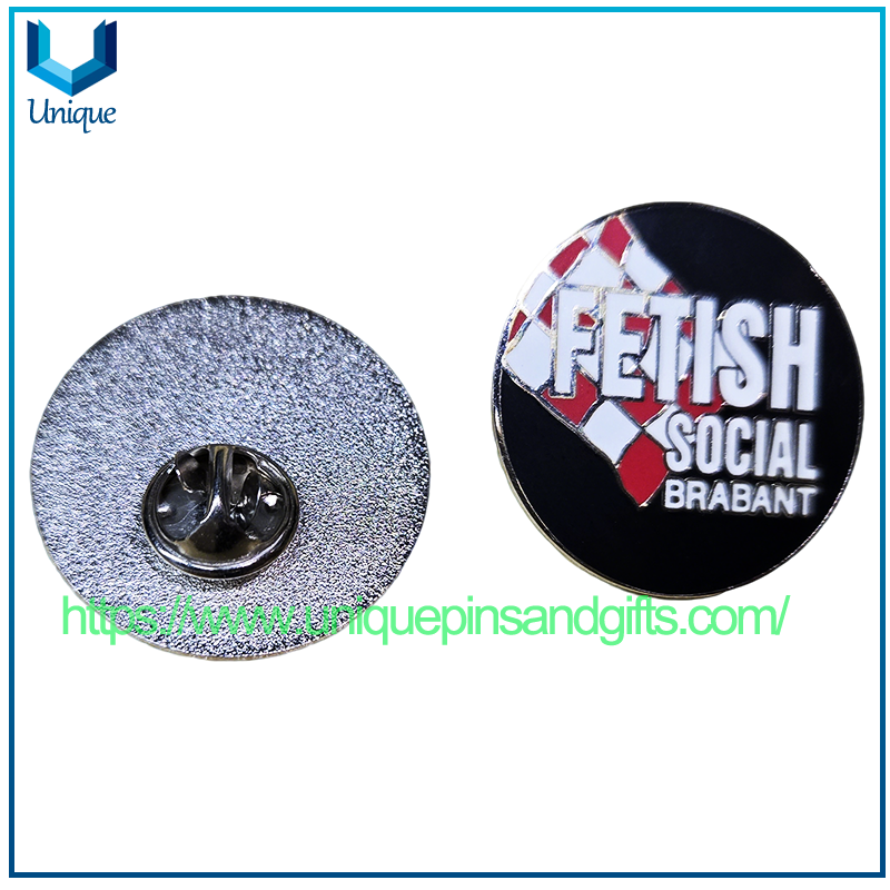 Custom Logo Metal Colorful Enamel Lapel Pin Badge Blue National Flag Pin FETISH SOCIAL BRABANT Pin