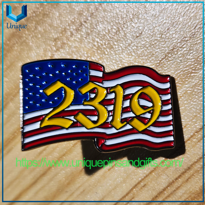 Custom-designed Charming 3D Metal Badges National Flag Badges with Butterfly Clasps