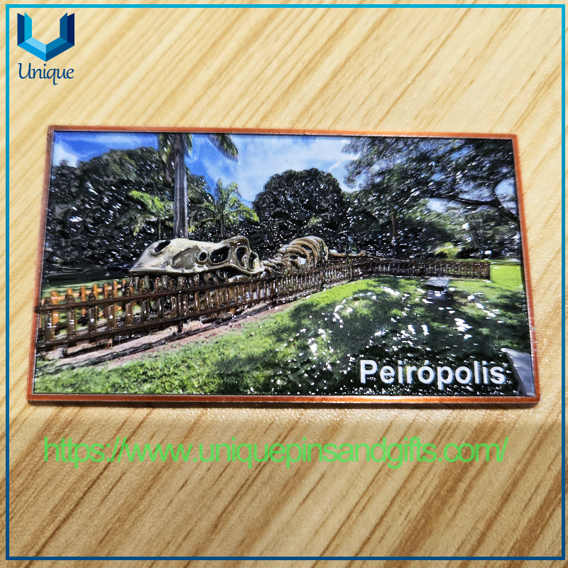 Custom Collectible Souvenirs Magnetic Refrigerator Sticker City Landscape Pattern Metal/Ceramic Fridge Magnet Sticker