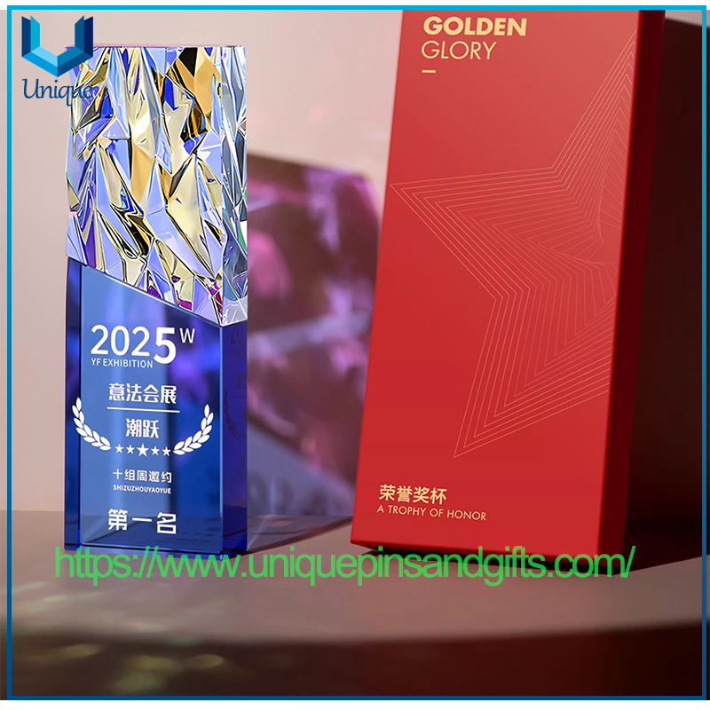 Customized Crystal Trophies High-end Elegant Creative Award Trophies for Outstanding Employees' Competitions Year-end Conference Award Medals
