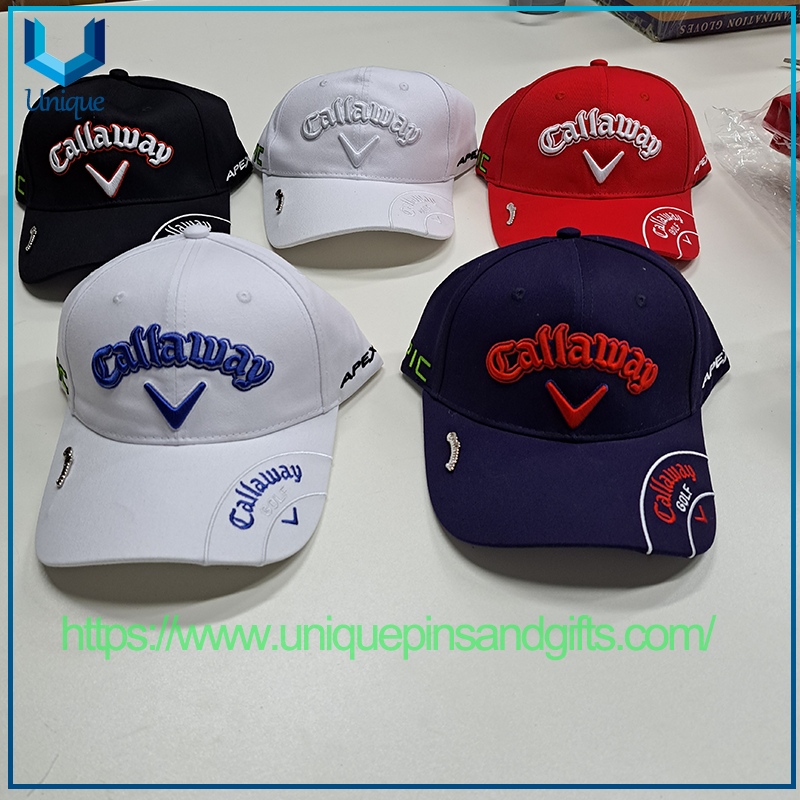 Callaway Golf 3D Embroidery Baseball Cap with Metal Logo Pin