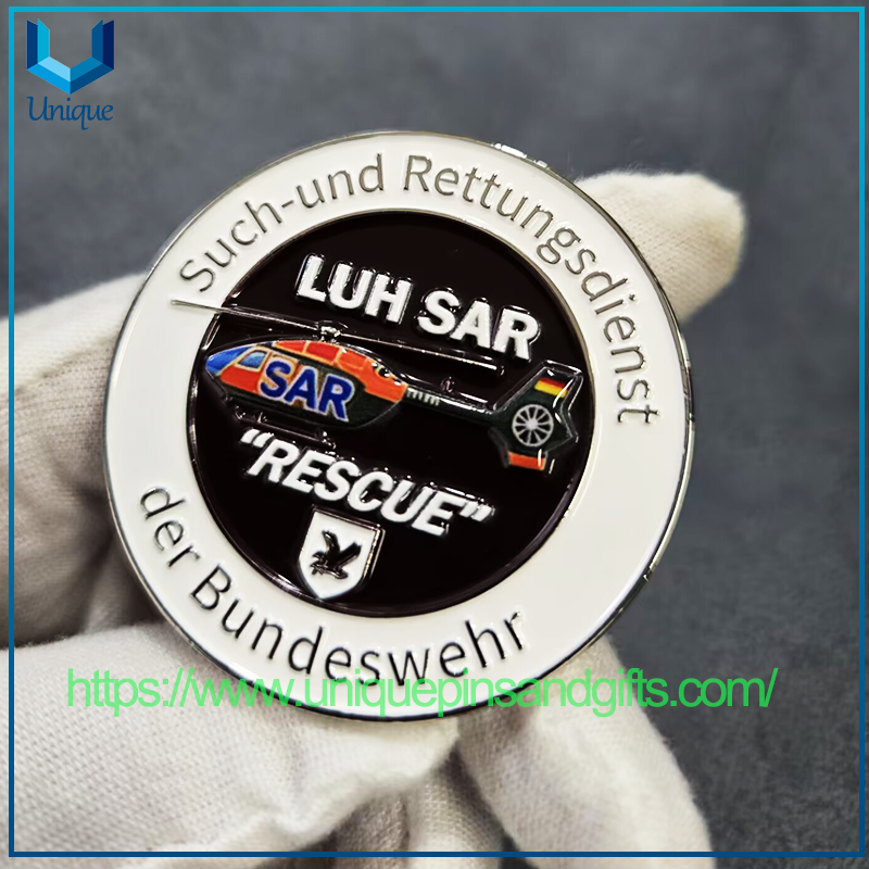 Custom Design High Quality 2.25" 3D Metal Commemorative Coins,LUH SAR RESCUE Commemorative Coins