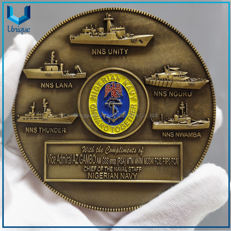 High Quality Cartoon Blue Military Honor Coin