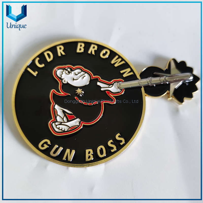 Fashion Design Military Navy Challenge Coin, Two Tone Gunny Boss Commemorative Coin for Gifts