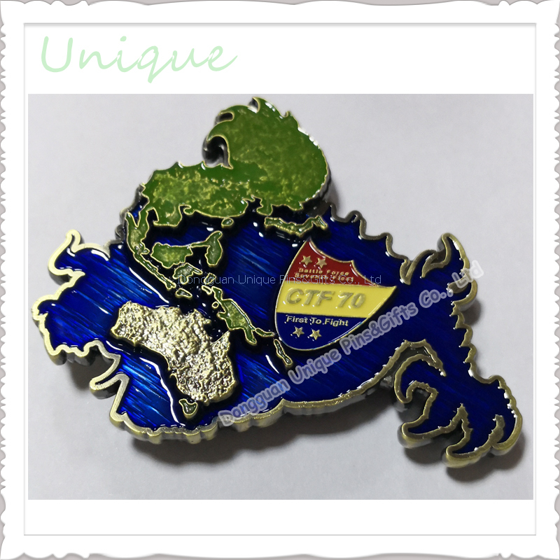 Customize High Quality Unique Special Shape 3D Coin in Transparent Color And Antique Bronze Plating