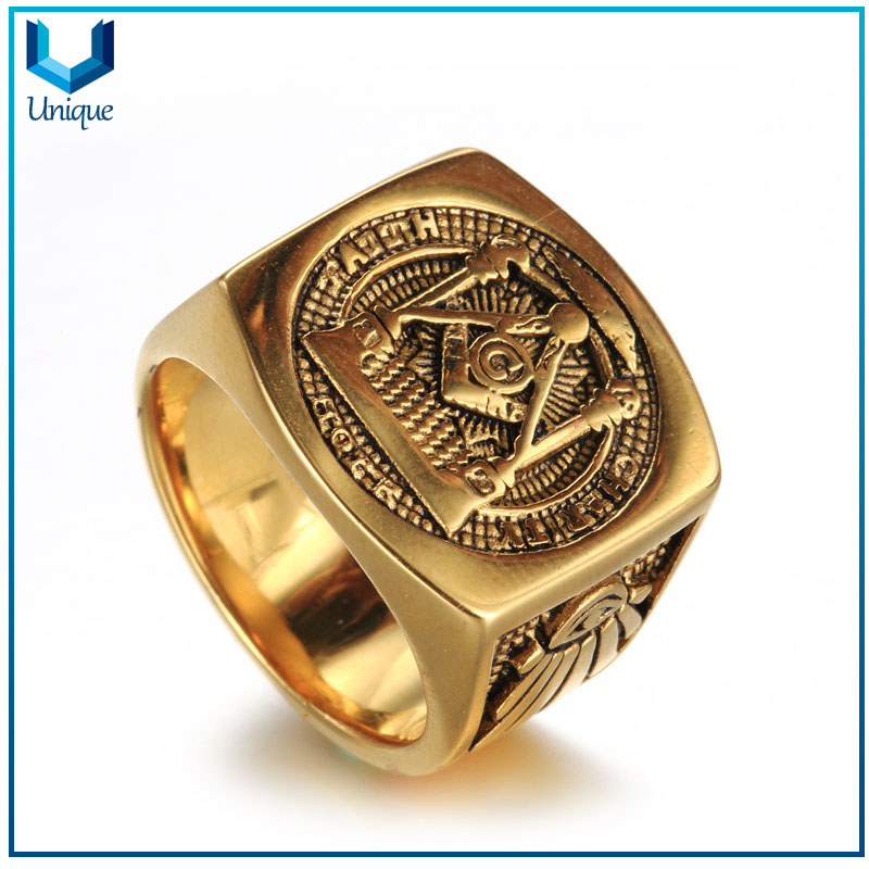 Ring Retro punk mens stainless steel fashion jewelry custom masonic ring