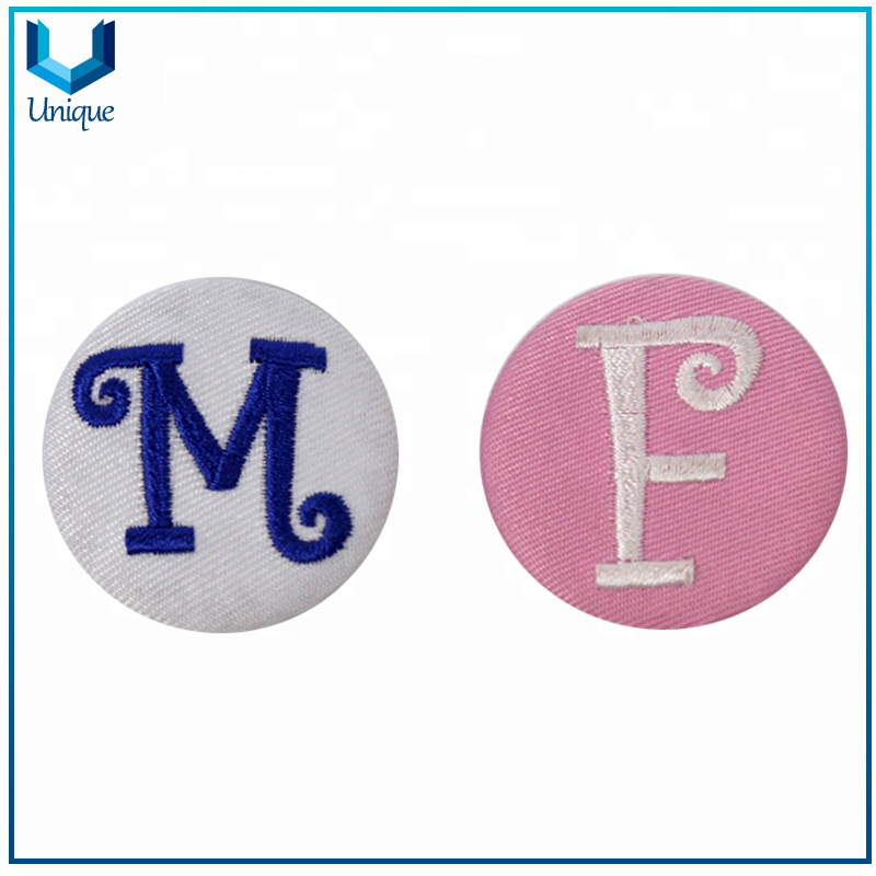 Professional custom various lovely shape embroidery metal badge