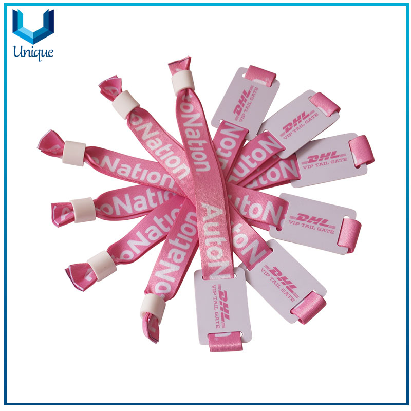OEM Free Sample Customize Logo Sport Bracelet Fabric Festival Woven Wristband