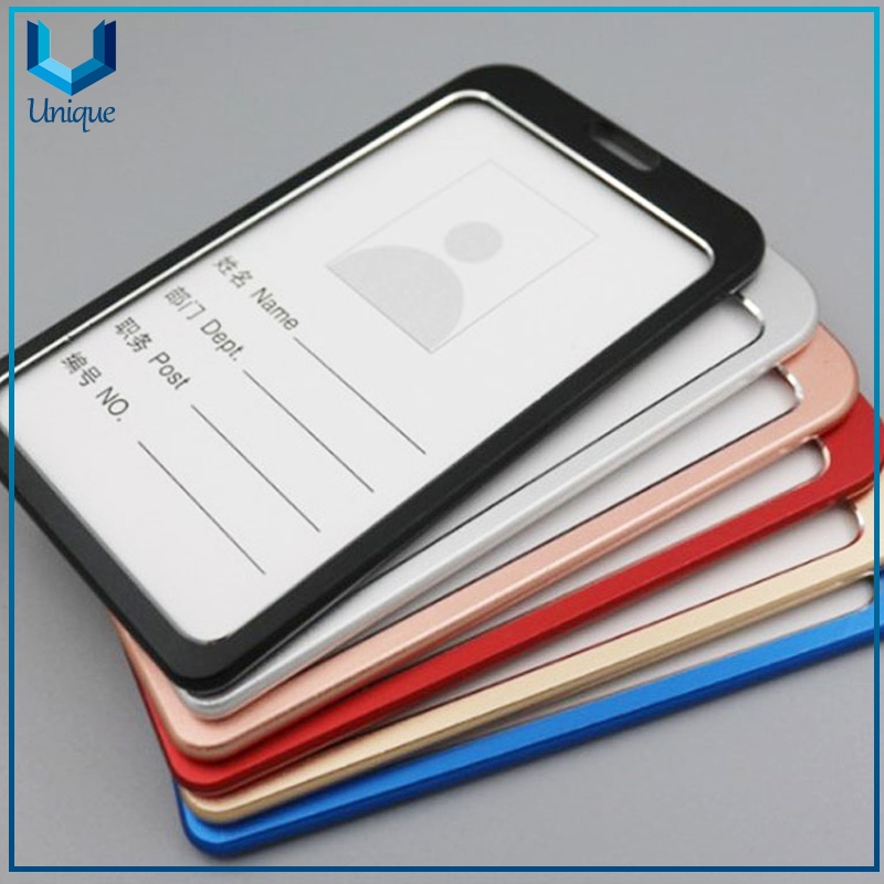 001-02Aluminum Alloy ID Credit Name Card Badge Holder Cover Metal Zinc Alloy Business Card Holder