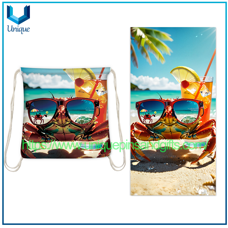 Wholesale Beach Towel All-in-one Backpack Multi-function Backpack Beach Holiday Towel for Promotional Gift (10)