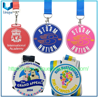 Customized Personalized Soft PVC Rubber Award Medal School Sports Competition Souvenir Medal with Ribbon for Promotion Events