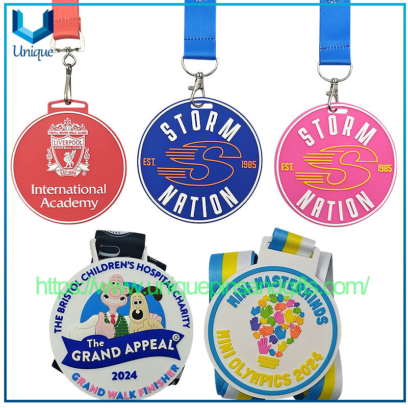 Customized Personalized Soft PVC Rubber Award Medal School Sports Competition Souvenir Medal with Ribbon for Promotion Events