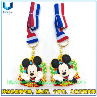 Spot-on Soft Rubber-made Children's Medal without Hurting People, Kindergarten Sports Event Medal, Cartoon-themed Children's Festival Gifts for June 1st