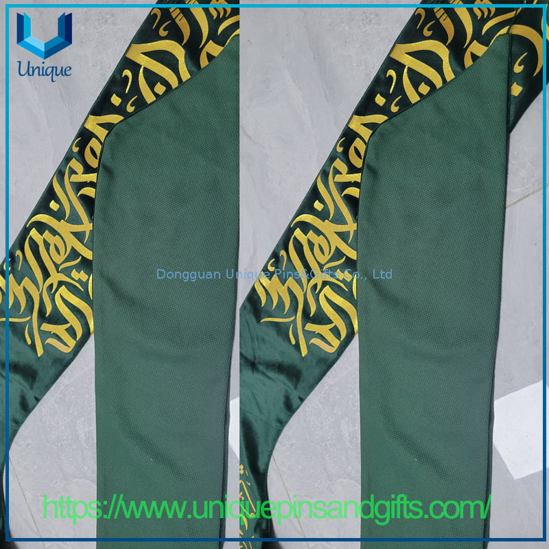High Quality Custom Design Saudi Arabia Imitated Silk Scarf with Full Printing Logo