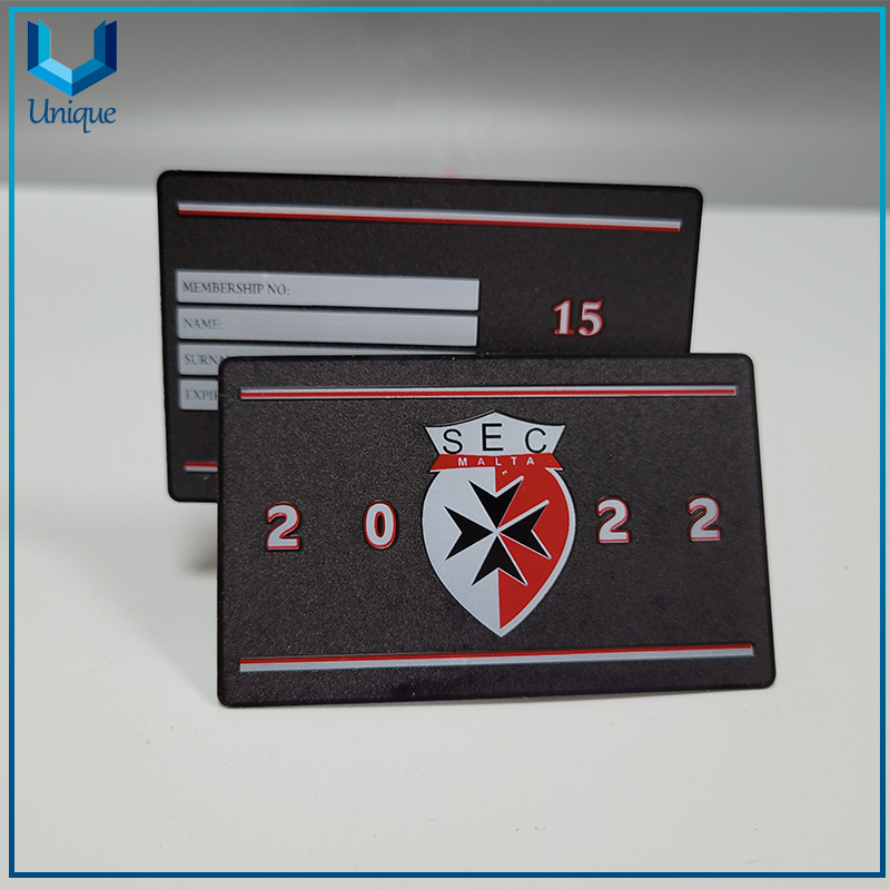 black nickel stainless steel Metal Business card in custom design 