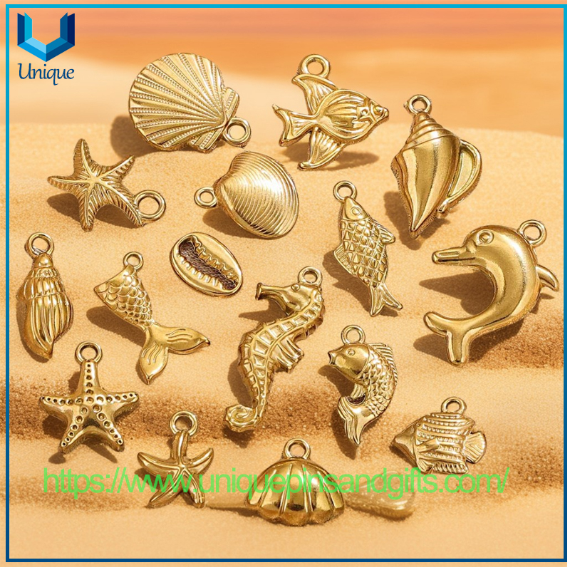 Hotsale Stainless Steel Marine Animal Mermaid Shells Sea Stars Bracelets Necklaces Charms Pendants Ocean Series Pendants