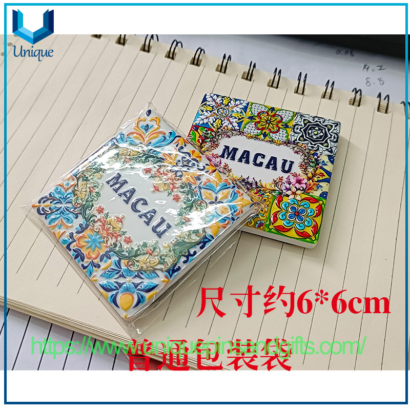 Hot Sales Portuguese-style Ceramic Magnetic Fridge Magnets Sticker with Creative Portuguese Patterns & Textured Effect for Travel Souvenir Gifts
