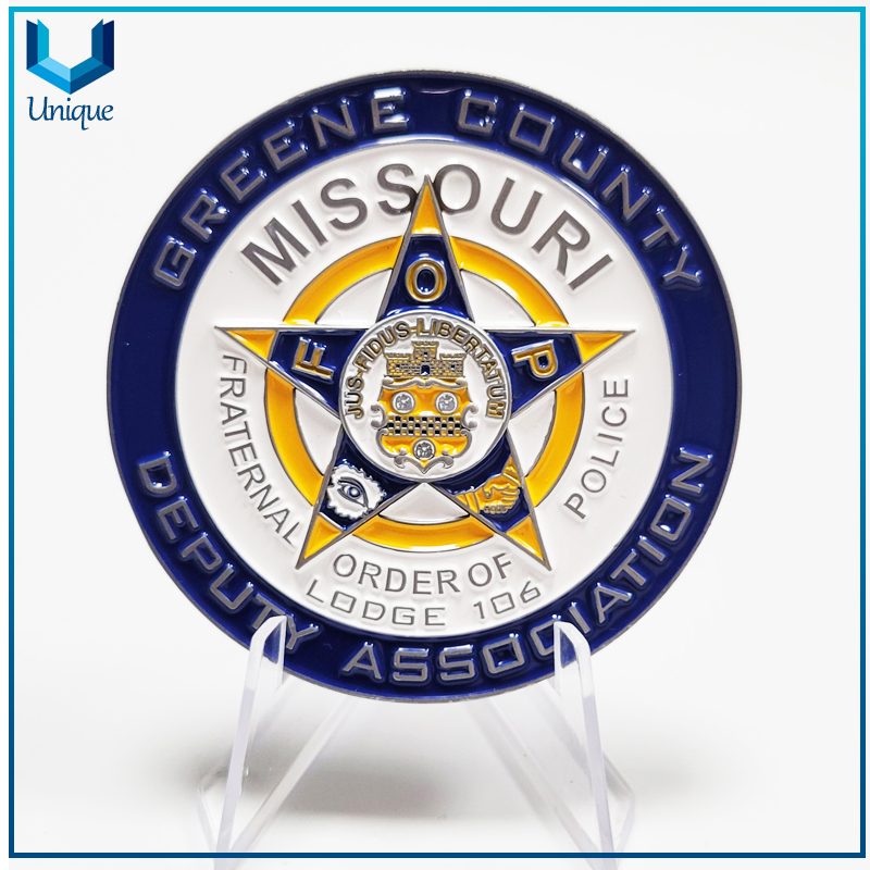 Custom Design 2.25 inch Plating Nickel USA Missouri Angel Police Coin,Customize Challenge coin Manufacturer