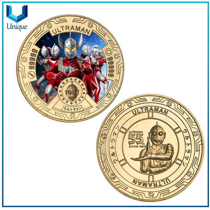 High Quality Custom Fashion Metal Commemorative Coins, Free Customized Design Cartoon Pattern, UV Printing Logo,Plating Gold Sliver Copper with Custom Box