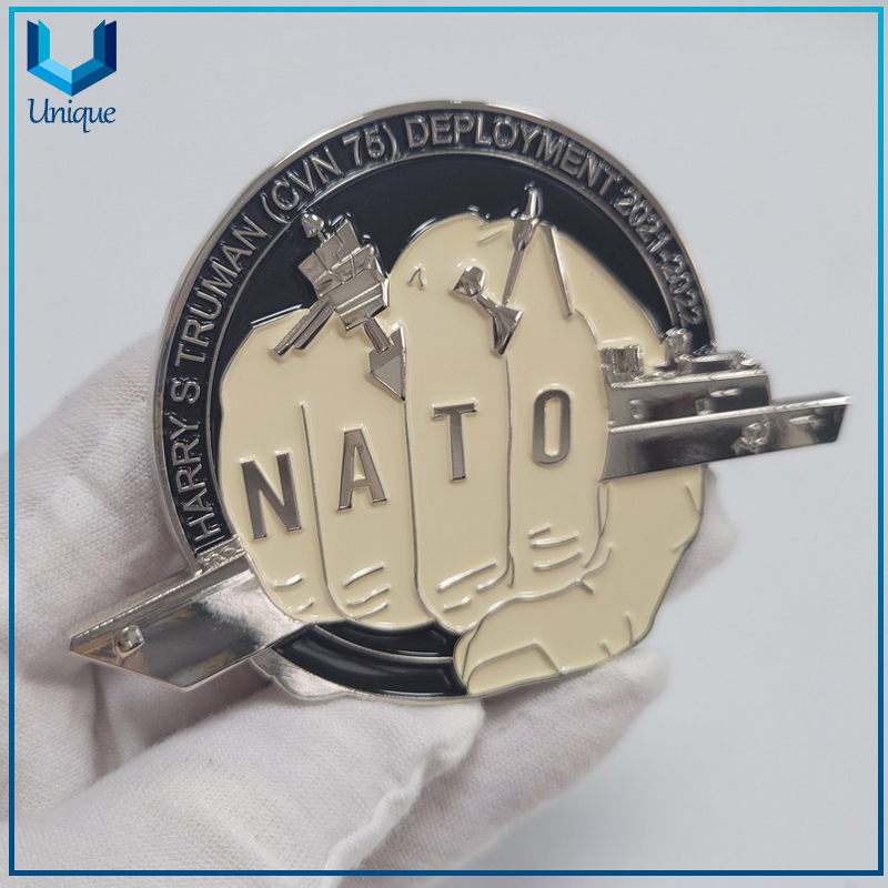 Custom 3D USA Naavy NATO Challenge Coin with USA Flag in high Quality 002