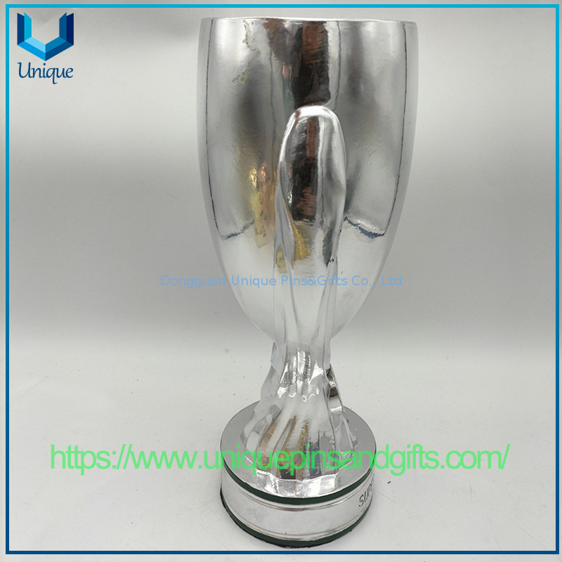 Custom Design Varisized Super Cup Football Trophy Big Decoration Plated Gold Silver Fans Souvenir Trophy