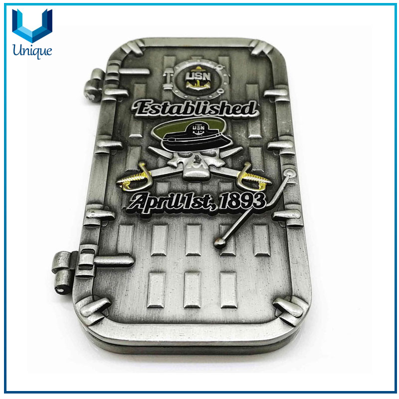 Flip 3D Coin,Door design Coin, Openable Coin,collectible USN Military Metal Challenge Coins, Navy Commemorative Coin in 3D 