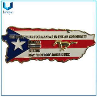 Customize Soft Enamel 2 Tone Coin,Puerto Rican W5 USA AB Community Coin, 3D Gold coin,USN Military Navy Coin