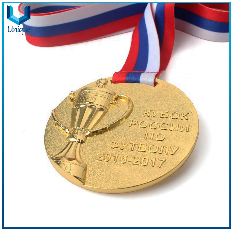 Customize Design Medal, 3D Gold Football Trophy Medal, Sport Award Military Metal, Souvenir Honr Medal for Competition