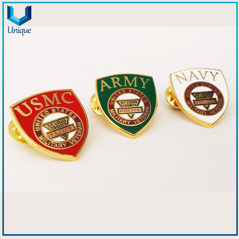Customize Police Badge, 24 Gold Lapel Pin Badge, Police Army Metal Brooch, High Quality Hard Enamel Pin 