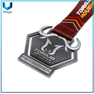 3D Marathon Finisher Medal in 3D, Award Medal in Antique Silver, Racing Souvenir Medal